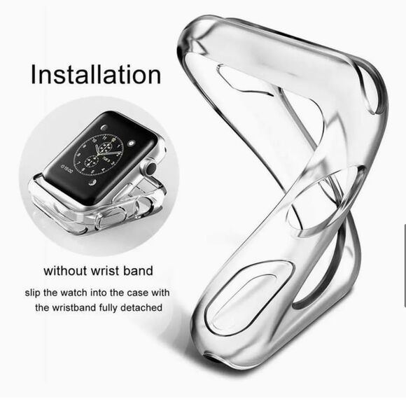 Apple Watch Case Transparent Clear Cover Watch 6 Pk 5 6 7 Series 45mm 6 OrB3 - Picture 7 of 9